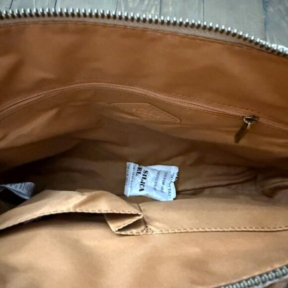 Fossil Kinley Crossbody Bag Purse Canvas Leather Off-White & Tan - Picture 7 of 9